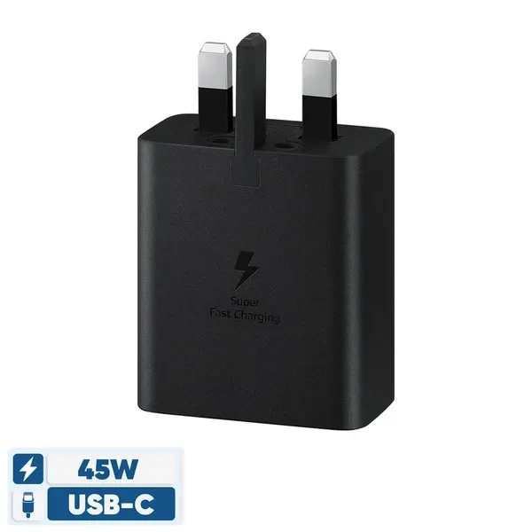 شارژر samsung 45w سه پین سرکارتنی اصلی گارانتی شرکتی
